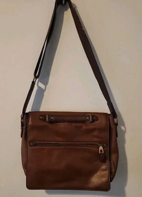 Aldo Brown Faux Leather Tote Laptop Work Bag Overnight Handbag - Image 1 of 4
