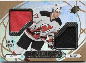 PAVEL ZACHA 2016-17 SPx ICE SHREDDERS ROOKIES DUAL PLAYER WORN 2 COLOR JERSEYS - Picture 1 of 1