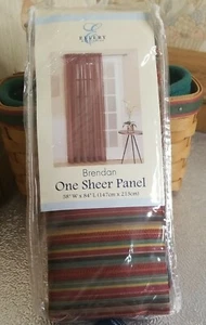 BRENDAN SHEER PANEL ELLERY Homestyle Striped Window Curtain Living Room 58x84 - Picture 1 of 6