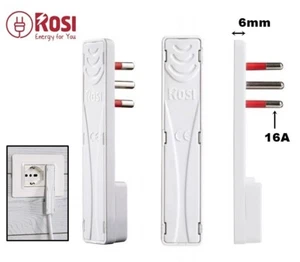 SPINA ULTRA PIATTA AD ANGOLO 90° SALVASPAZIO 16A PASSO GRANDE BIANCA "ROSI" - Foto 1 di 5