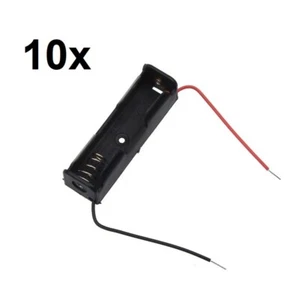 10x 1-AA Battery Spring Clip Holder Case Plastic Storage Box With Two Wire Leads - Picture 1 of 12