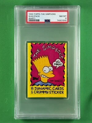 1990 Topps The Simpsons Wax Pack PSA 8-Bart Simpson On Top  - Image 1 of 2