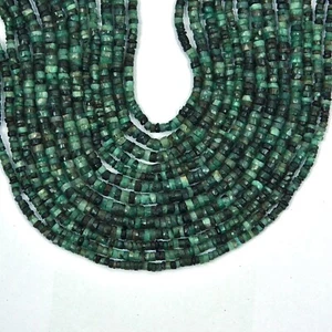 Natural Emerald Gemstone Beads 13 Inch Strand 3 MM Faceted Rondelle Shape Gifted - Picture 1 of 5