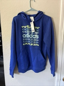 NEW Adidas Kids Boys Youth Cotton Hoodie  Blue, XL Royal Blue - Picture 1 of 1