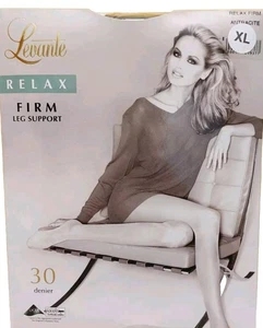 2 Pairs LEVANTE Size XL Relax Firm Leg Support Pantyhose ANTHRACITE Black 4-Tall - Picture 1 of 8