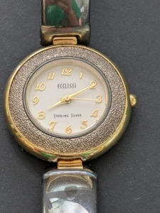 Ecclissi Sterling Silver 925 Gold Accent Bracelet Watch NOT WORKING #32310 - Picture 1 of 8
