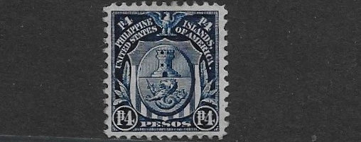 Philippines Scott 253, 1906,  4 Peso Arms of Manila, Mint, OG, LH, F/VF - Image 1 of 1
