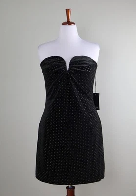 WHITE HOUSE BLACK MARKET NWT $180 Strapless Velvet Studded Mini Dress Size 18 - Image 1 of 4