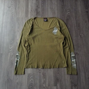 Camisa Harley Davidson vintage Y2K para mujer manga larga estrás talla XL - Imagen 1 de 7