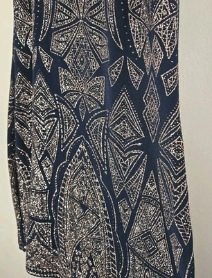 Glistening Glam Jump Dress Art Deco Gatsby XS Blue Bronze Gold Glitter Flapper   - Image 1 of 4
