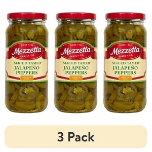 (3 pack) Mezzetta Sliced Tamed™ Jalapeño Peppers, 16 fl oz Jar - Picture 1 of 5