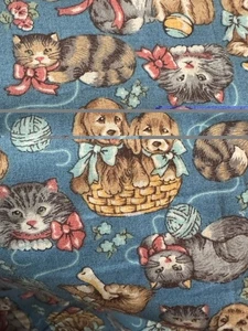 Adorable cotton “puppies and kittens” fabric( 1 Yard +26’long/44’ Wide - Picture 1 of 5