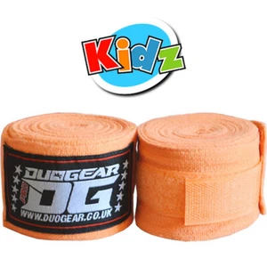 KIDS YOUTH JUNIOR ORANGE BOXING GLOVE WRIST & HAND WRAPS 1.5m - Picture 1 of 3