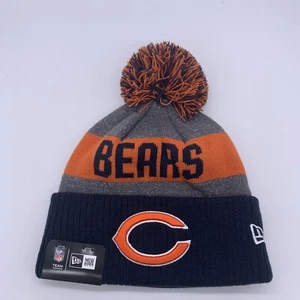 Chicago Bears New Era Beanie Cap Embroidered Logo NFL Football Navy Grau Orange - Bild 1 von 9
