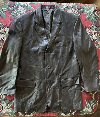 J Ferrar Brown Leather Blazer Men’s Size Medium - Image 1 of 4