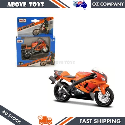 Bicicleta de Carretera Maisto Escala 1:18 Yamaha YZF R7 2 Ruedas Naranja Rojo Modelo Juguete Regalo Foto 1 de 4