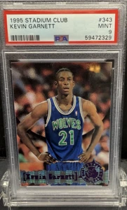 1995 STADIUM CLUB   KEVIN GARNETT    #343    PSA 9 - Picture 1 of 2