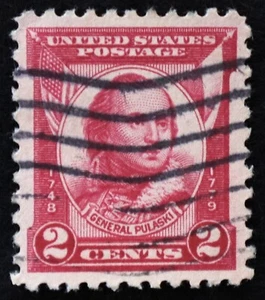 U.S. Used Stamp Scott #690 2c Pulaski. Superb. Wave Cancel. A Gem! - Picture 1 of 2