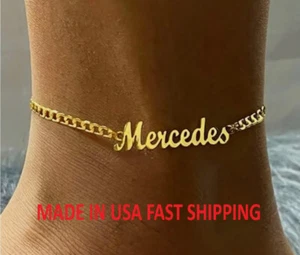 TOBILLERA CON NOMBRE PERSONALIZADA CON CADENA CUBANA - Imagen 1 de 1