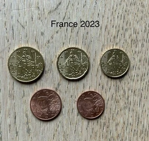 Lot 5 Pièces Monnaies Euros Centimes France 2023 Semeuse 50 20 10 5 2 - Imagen 1 de 3