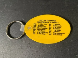 1996 Seattle Seahawks Football Schedule Keychain Lucky Bees Pull Tabs - Picture 1 of 2