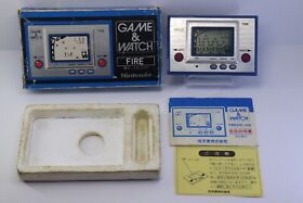 Nintendo Game & Watch Silver Fire RC-04 Boxed Made in Japan 1980 Great Condition