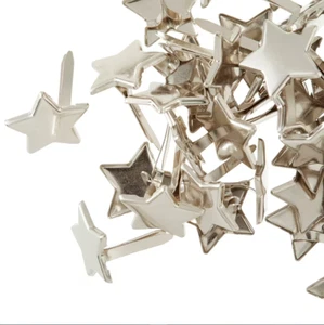 RECOLLECTIONS Decorative Brads - SILVER STARS - 50 pcs - Picture 1 of 2