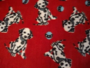 FABRIC BRICK RED PLUSH DALMATION PRINT MEDIUM  WEIGHT 1 YARD 13"  X 60" WIDE - Picture 1 of 1