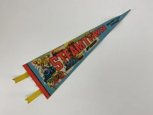 Vintage Souvenir Felt Pennant Steamtown USA Bellows Falls Vt Railroad 14.5” x 5” - Picture 1 of 8