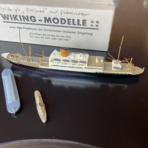 Vintage 1930's Wiking 3 Die Cast Ships In The Original Box!! Gneisenau & Tenders - Picture 1 of 7