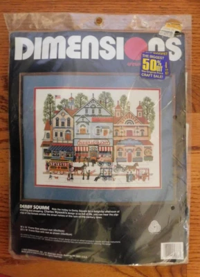 Vtg 1990 Dimensions DERBY SQUARE Crewel Embroidery Kit 1378 NEW SEALED - Image 1 of 4
