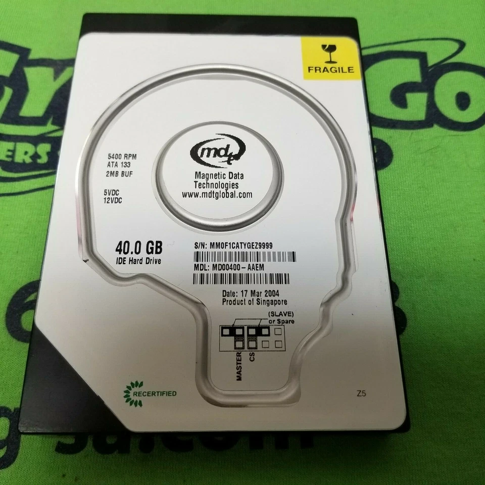 MDT MD00400-AAEM 40GB 3.5" Internal IDE Hard Drive HDD - Image 1 of 1