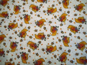 Autumn Fabric By Yard Cornucopia Pumpkins Harvest Metallic Gold Cream Cotton C - Picture 1 of 2