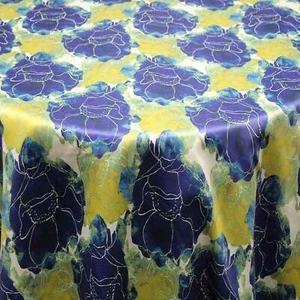 AZALEA Floral Digital Print Satin Fabric - Cotton Hand - 54 Inch. in Width, | Ho - Picture 1 of 10