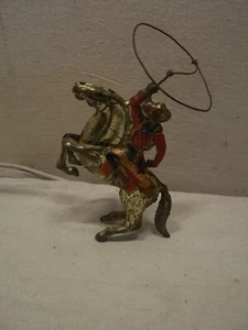 SCHÖNE VINTAGE 1938 MARX BLECH LITHO AUFZIEH LONE RANGER auf SILBER Pferd Metallspielzeug - Bild 1 von 4