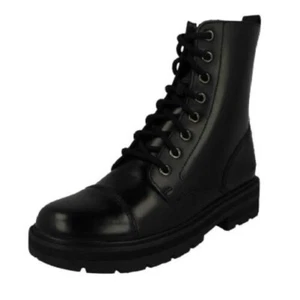 Filles Clarks Style Motard Bottines Prague Casquette - Imagen 1 de 11