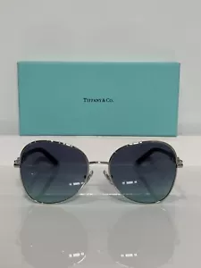 Tiffany & Co. TF 3086 60019S Silver Metal Azure Gradient Blue Sunglasses 57mm - Picture 1 of 7