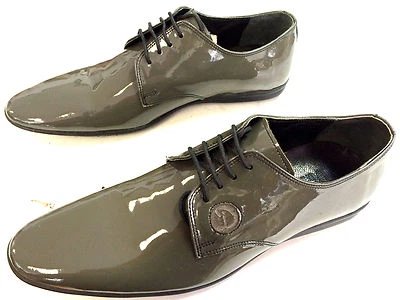 Italiano Diseñador Zapatillas Hecho a Mano Flache Suela Verde Antiguo Charol - Imagen 1 de 4