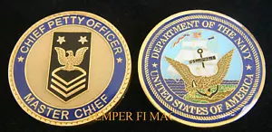MASTER CHIEF SOTTUFFICIALE MCPO CHALLENGE COIN US NAVY PIN UP PROMOZIONE REGALO WOW - Foto 1 di 5