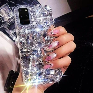 Women Gems Glitter Diamonds Bling Rhinestones Back Phone Case Cover for Phones - Picture 1 of 8