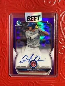 MATT MERVIS 2023 1st Bowman Chrome PURPLE Autograph /250!!! Chicago Cubs - Picture 1 of 2
