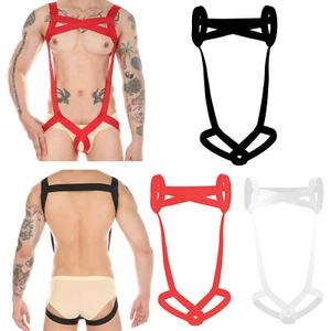 Men's Elastic Body Chest Harness Jockstrap Leotard Wrestling Singlets AU - Picture 1 of 25