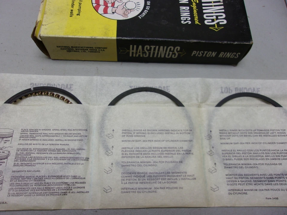 1965-1978 Ford/Mercury 240 300 6-цилиндровые поршневые кольца для 1 поршня (0,080) - Изображение 1 из 1