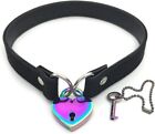 Stylish Padlock Choker Collar Necklace with Heart Lock for Women and Men - Perfe