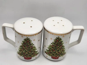 Vintage George Good Christmas Tree And Stars Stovetop Salt Pepper Shaker Set - Picture 1 of 9