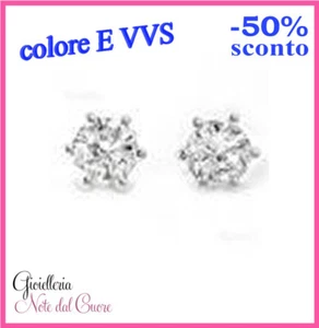 ORECCHINI IN ORO BIANCO CON DIAMANTI NATURALI E VVS 0.60 CARATI CERTIFICATO - Imagen 1 de 4