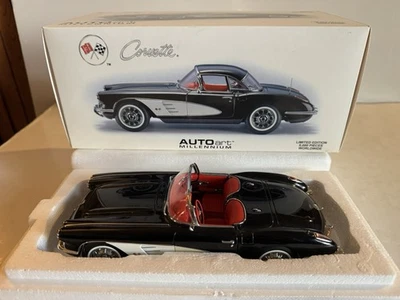 AUTOart Millenium 1:18 scale 1959 Chevy Corvette  Sports Car, Tuxedo Black w/Box - Image 1 of 4