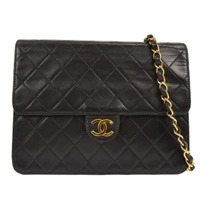 Chanel Black Lambskin Pushlock Small Half Flap Shoulder Bag XX02358 - Image 1 of 4