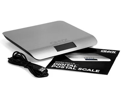 NEW ONYX Products Silver Stainless Steel 5 lb Digital Postal Scale USB Connect - Image 1 of 4