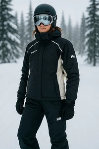 Helly Hansen Women’s Ski Suit Set S Jacket M Pants Black White Snowboarding Fit - Picture 1 of 24